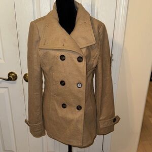Thread & Supply Camel Double-Breasted Pea Coat